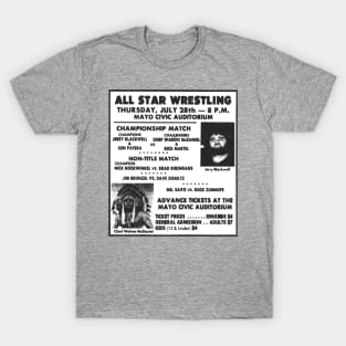 All Star Wrestling 1983 Rochester MN Jerry Blackwell Chief Wahoo McDaniel T-Shirt